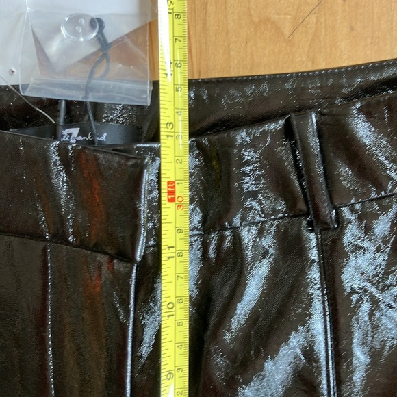 NEW 7 For All Mankind patent black faux leather pants Large - Picture 9 of 13